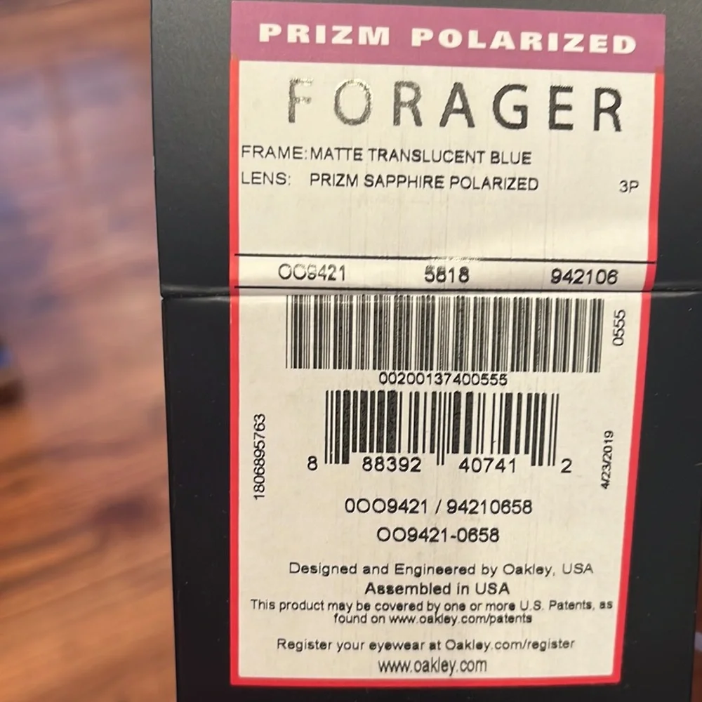 Oakley Forager 58mm Matte Frame Prizm Sapphire Polarized Lenses - New in…